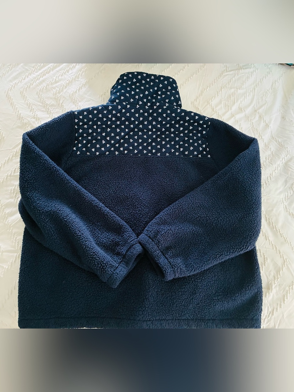 J .Crew Navy Sherpa Half-Zip Pullover women XL - Picture 3 of 5